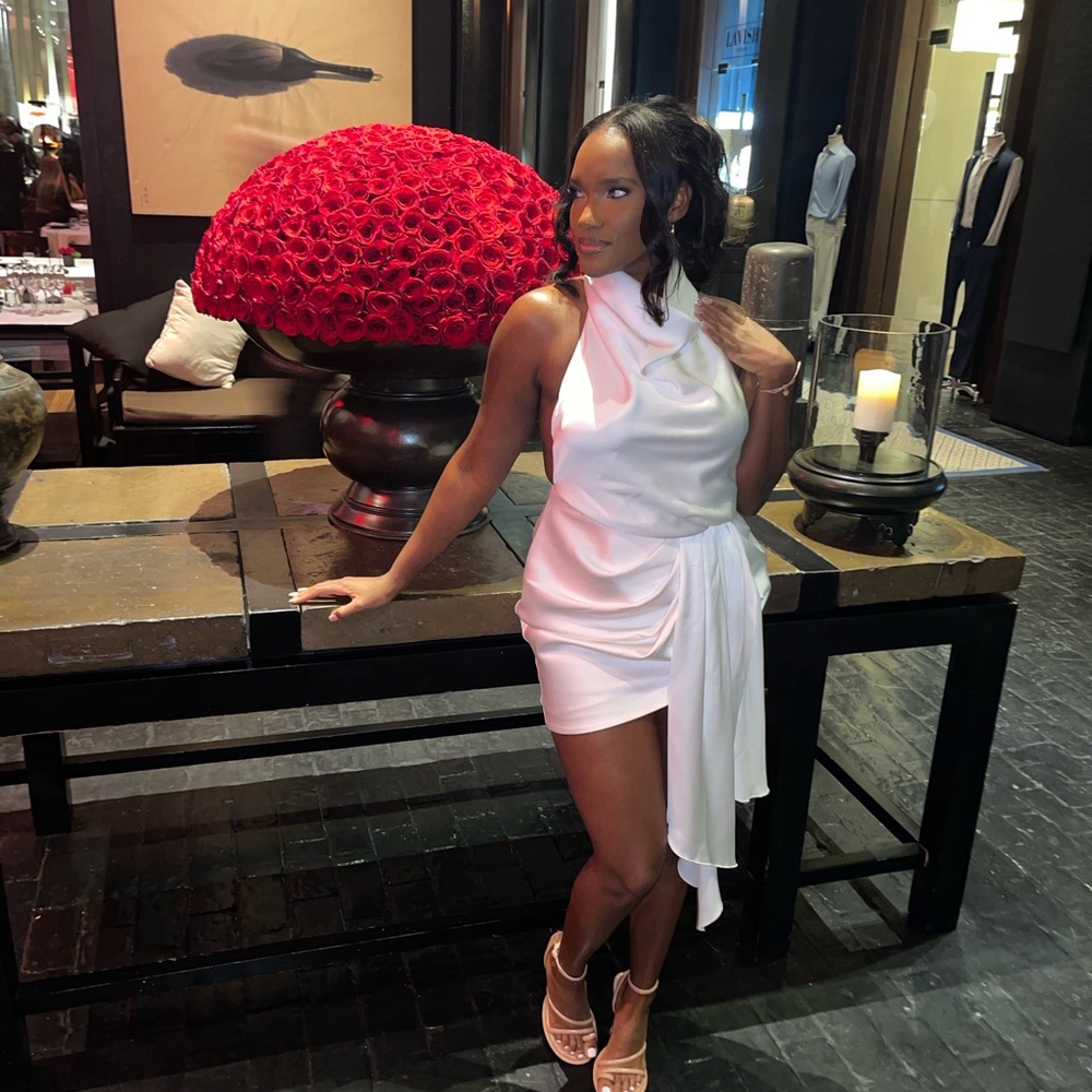 White Drape Dress